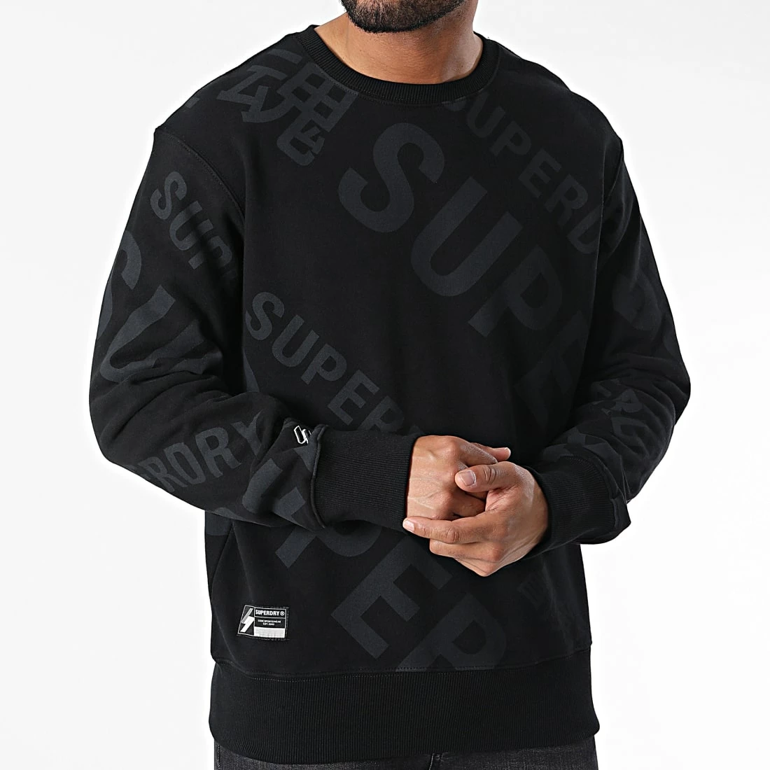 Vente flash 🥰 Sweat Crewneck Code Classic AOP M2012136A Noir de Superdry ✨ 5 Vente flash 🥰 Sweat Crewneck Code Classic AOP M2012136A Noir de Superdry ✨ – Image 3
