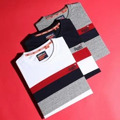 Bon marché ✔️ Tee 👕 Shirt OL Classic YD Stripe M1010139A Gris Chiné de Superdry 🔥 -Superdry Soldes superdry 220704 M1010139A 9SS 20200610T155303 05