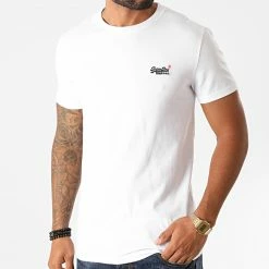 Promo 🎁 Tee 👚 Shirt OL Vintage Embroidered M1010206A Blanc de Superdry 🔔 -Superdry Soldes superdry 234354 M1010206A 01C 20200923T171804 04
