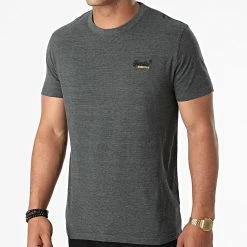 Budget ✨ Tee 👚 Shirt OL Vintage Embroidery M1010882A Gris Anthracite Chiné de Superdry 👏