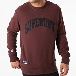 Grosses soldes 🌟 Sweat Crewneck Varsity Arch Crew M2011372A Bordeaux de Superdry 🧨 -Superdry Soldes superdry 271687 M2011372A YFY 20210705T153731 03