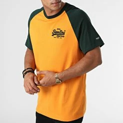 Tout neuf ⌛ Tee 👚 Shirt Vintage Logo AC Raglan M1011209A Orange Vert de Superdry 🔥 -Superdry Soldes superdry 276864 M1011209A ETZ 20210805T161650 03