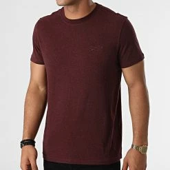 Le moins cher 😀 Tee 👚 Shirt Vintage Logo Embroidery M1011245A Bordeaux Chiné de Superdry 🥰