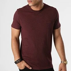 Le moins cher 😀 Tee 👚 Shirt Vintage Logo Embroidery M1011245A Bordeaux Chiné de Superdry 🥰 -Superdry Soldes superdry 276876 M1011245A 3ZA 20210805T161452 03