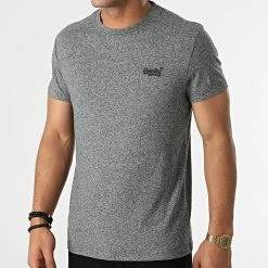 Nouveau 👏 Tee 👚 Shirt Vintage Logo Embroidery M1011245A Gris Chiné de Superdry 🎉