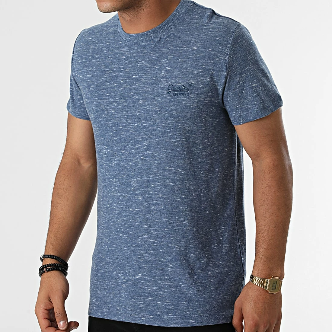 Remise 🎉 Tee 👕 Shirt Vintage Logo Embroidery M1011245A Bleu Chiné de Superdry 🎁 3 Remise 🎉 Tee 👕 Shirt Vintage Logo Embroidery M1011245A Bleu Chiné de Superdry 🎁