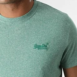 Tout neuf 👏 Tee 👕 Shirt Vintage Logo Embroidery M1011245A Vert Chiné de Superdry 🛒 -Superdry Soldes superdry 276881 M1011245A 5EE 20210805T161400 02