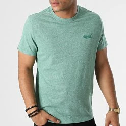Tout neuf 👏 Tee 👕 Shirt Vintage Logo Embroidery M1011245A Vert Chiné de Superdry 🛒 -Superdry Soldes superdry 276881 M1011245A 5EE 20210805T161403 03