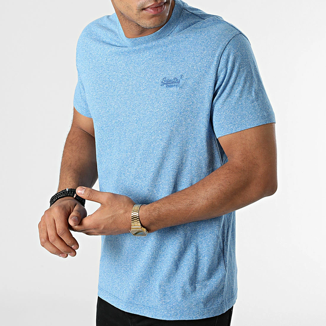 Meilleur prix 😀 Tee 👚 Shirt Vintage Logo Embroidery M1011245A Bleu Chiné de Superdry 😀 5 Meilleur prix 😀 Tee 👚 Shirt Vintage Logo Embroidery M1011245A Bleu Chiné de Superdry 😀 – Image 3