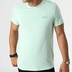 Meilleur prix 🥰 Tee 👕 Shirt Vintage Logo Embroidery M1011245A Vert Clair Chiné de Superdry 🔔 -Superdry Soldes superdry 276911 M1011245A DCR 20210805T161429 03