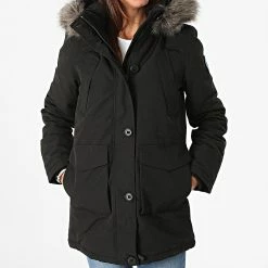 Promo ❤️ Parka Capuche Femme Everest Noir de Superdry 🔥 -Superdry Soldes superdry 276975 W5010978A 12A 20210917T140208 03