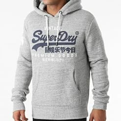 Coupon 🔥 Sweat Capuche M2011885A Gris Chiné de Superdry ✔️