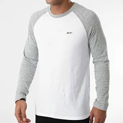 Budget 🥰 Tee 👕 Shirt Manches Longues M6010549A Blanc Gris Chiné de Superdry 🎉 -Superdry Soldes superdry 281173 M6010549A 6FZ 20210827T160340 01