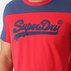 Sortie 🧨 Tee 👚 Shirt W1010740A Rouge Bleu Marine de Superdry ✔️ -Superdry Soldes superdry 281175 W1010740A VRI 20210827T160853 02