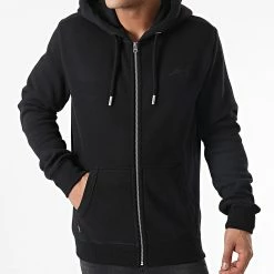 Tout neuf 🎁 Sweat Zippé Capuche M2011883A Noir de Superdry 😍 -Superdry Soldes superdry 281190 M2011883A 02A 20210827T145321 03