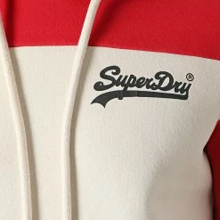 Coupon 💯 Sweat Capuche Vintage Logo AC Colourblock M2011550A Rouge Beige de Superdry 😀 -Superdry Soldes superdry 281856 M2011550A 18C 20210903T135649 02