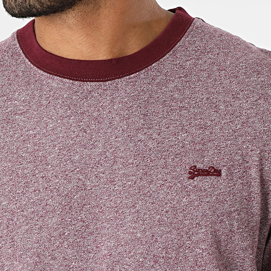 Le moins cher 🛒 Tee 👚 Shirt Vintage Ringer M1011183A Bordeaux Chiné de Superdry 😀 4 Le moins cher 🛒 Tee 👚 Shirt Vintage Ringer M1011183A Bordeaux Chiné de Superdry 😀 – Image 2