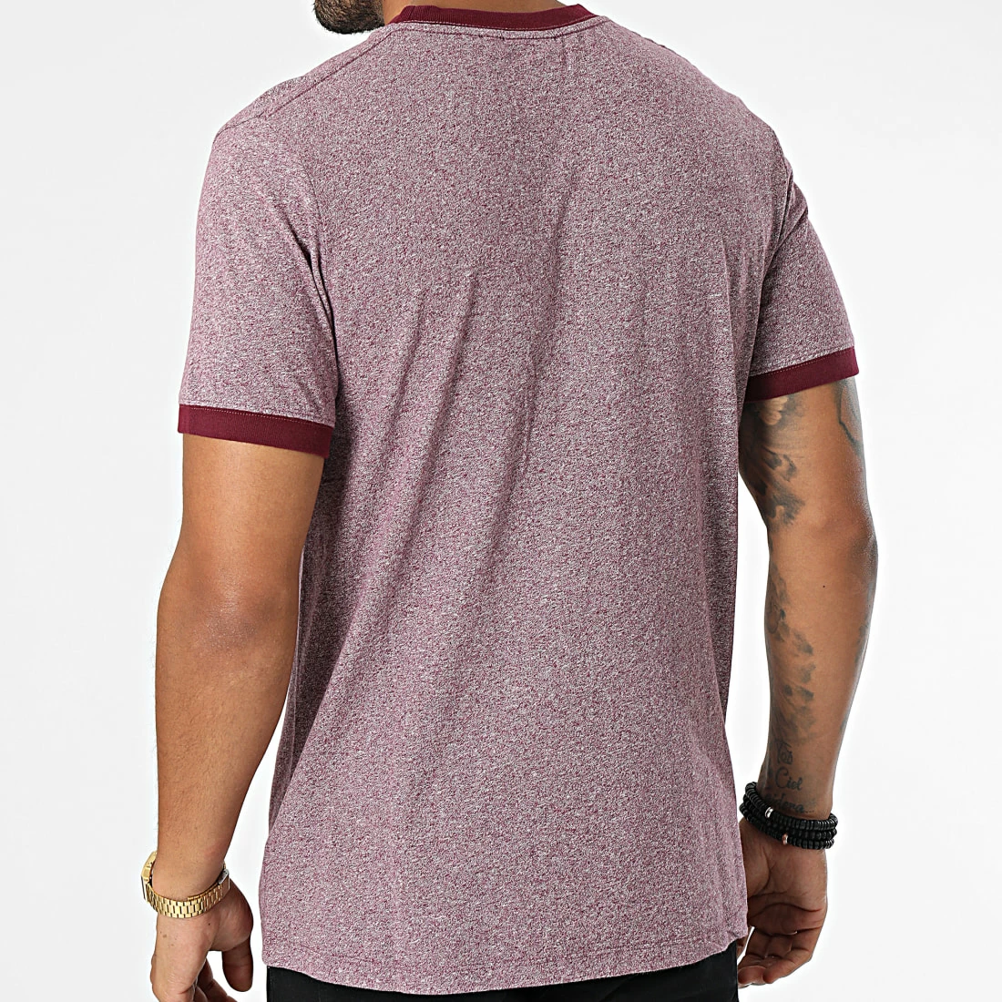 Le moins cher 🛒 Tee 👚 Shirt Vintage Ringer M1011183A Bordeaux Chiné de Superdry 😀 6 Le moins cher 🛒 Tee 👚 Shirt Vintage Ringer M1011183A Bordeaux Chiné de Superdry 😀 – Image 4