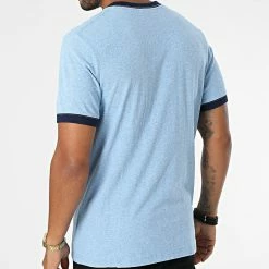 Meilleure vente 👍 Tee 👚 Shirt Vintage Ringer M1011183A Bleu Clair Chiné de Superdry ✔️ -Superdry Soldes superdry 282998 M1011183A 6CR 20210909T143815 04