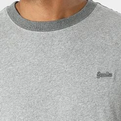 Vente flash 🎉 Tee 👚 Shirt Vintage Ringer M1011183A Gris Chiné de Superdry 😍 -Superdry Soldes superdry 283002 M1011183A QOG 20210909T143258 02