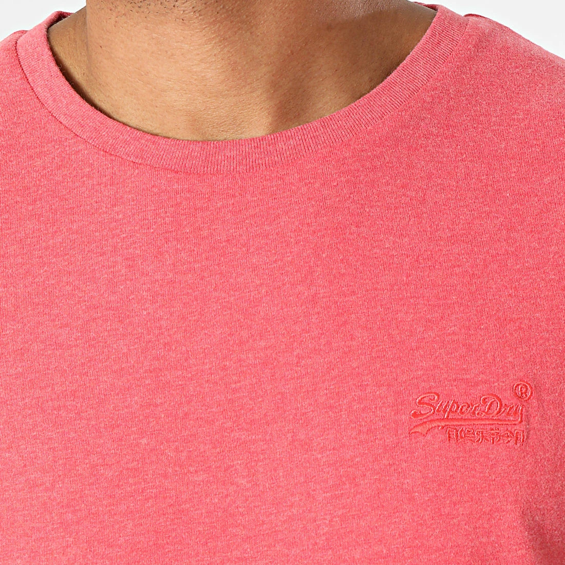 Remise 😀 Tee 👚 Shirt Vintage Logo Embroidery M1011245A Rose Chiné de Superdry ⭐ 4 Remise 😀 Tee 👚 Shirt Vintage Logo Embroidery M1011245A Rose Chiné de Superdry ⭐ – Image 2