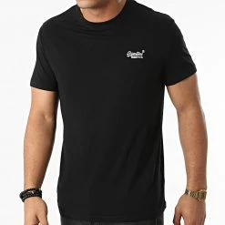 De gros ⭐ Tee 👕 Shirt Vintage Logo Embroidery M1011245E Noir de Superdry ✨