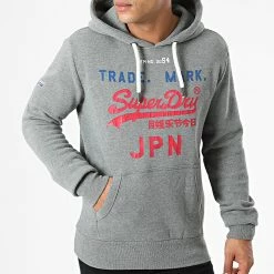 Nouveau 👏 Sweat Capuche Vintage Logo AC M2011394A Gris Chiné de Superdry 🛒 -Superdry Soldes superdry 284849 M2011394A 5XZ 20210920T150021 03