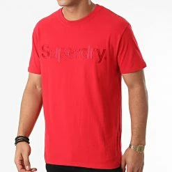 Bon marché 🛒 Tee 👕 Shirt M1011213A Rouge de Superdry ✔️