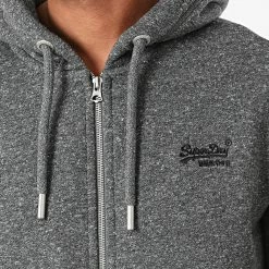 Coupon 🔥 Sweat Zippé Capuche M2011883A Gris Anthracite Chiné de Superdry ✨ -Superdry Soldes superdry 286672 M2011883A 6AL 20211007T145318 02