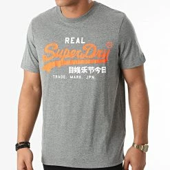 Acheter 😀 Tee 👚 Shirt Vintage Logo AC M1011143A Gris Chiné de Superdry 😀