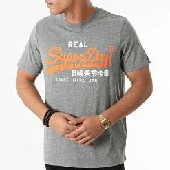 Acheter 😀 Tee 👚 Shirt Vintage Logo AC M1011143A Gris Chiné de Superdry 😀 -Superdry Soldes superdry 288464 M1011143A 5XZ 20211015T161141 03