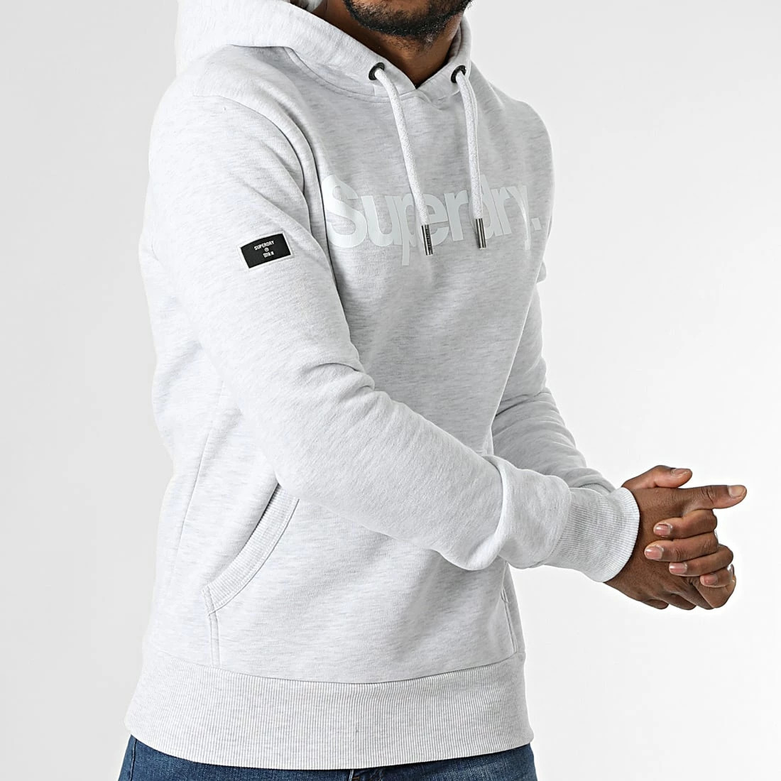 De gros ⌛ Sweat Capuche Classic M2011884A Gris Clair Chiné de Superdry 🌟 5 De gros ⌛ Sweat Capuche Classic M2011884A Gris Clair Chiné de Superdry 🌟 – Image 3