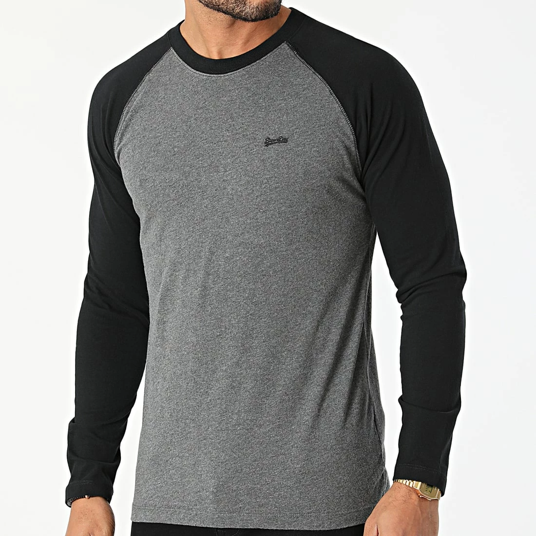 Remise 🧨 Tee 👕 Shirt Manches Longues M6010549A Gris Chiné Noir de Superdry 🥰 3 Remise 🧨 Tee 👕 Shirt Manches Longues M6010549A Gris Chiné Noir de Superdry 🥰