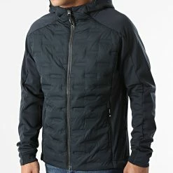 Remise 🎉 Veste Zippée Capuche Mountain Hybrid M2011454A Bleu Marine de Superdry 🔔