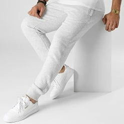 Meilleure affaire 😉 Pantalon Jogging Vintage Logo Embroidery M7010797A Gris Chiné de Superdry 😀 -Superdry Soldes superdry 292245 M7010797A 5WB 20211125T123026 03