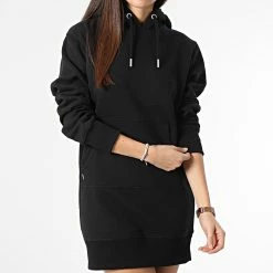 Meilleure affaire ❤️ Robe Sweat Capuche Femme Vintage Logo Embroidery W8011084A Noir de Superdry 🎁