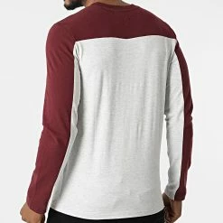 Budget 😍 Tee 👕 Shirt Manches Longues College Vintage Logo Gris Chiné Bordeaux de Superdry 🧨 -Superdry Soldes superdry 298296 M6010633A 5WB 20220120T155036 04