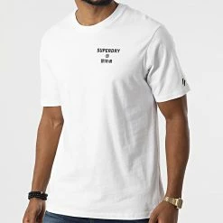 Promo 😉 Tee 👚 Shirt Code Core Sport M1011360A Blanc de Superdry 💯