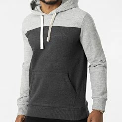 Offres 😀 Sweat Capuche College Vintage Logo Gris Chiné Anthracite de Superdry 🛒