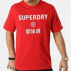 Tout neuf 😀 Tee 👕 Shirt Code Core Sport M1011360A Rouge de Superdry 😍 -Superdry Soldes superdry 300438 M1011360A OPI 20220202T160657 03