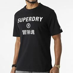 Meilleur prix 💯 Tee 👚 Shirt Code Core Sport M1011360A Noir de Superdry 🔥