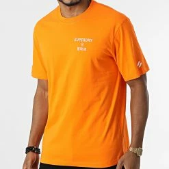 Nouveau 😍 Tee 👕 Shirt Code Core Sport M1011360B Orange de Superdry 👏