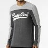 Nouveau 💯 Tee 👚 Shirt Manches Longues College Vintage Logo Gris Chiné Gris Anthracite Chiné de Superdry 🔔 -Superdry Soldes superdry 301643 M6010633A 04Q 20220225T141148 01
