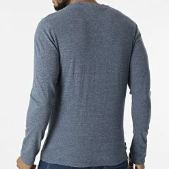 Sortie 😍 Tee 👕 Shirt Manches Longues Vintage Logo Embroidery M6010550A Bleu Marine Chiné de Superdry 😀 -Superdry Soldes superdry 304017 M6010550A 97T 20220322T145624 04