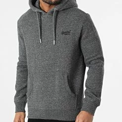 Les meilleures critiques de 🎉 Sweat Capuche Vintage Logo Embroidery M2011951A Gris Anthracite Chiné de Superdry 🔥