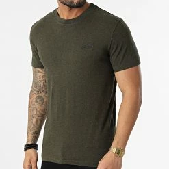 Remise ⌛ Tee 👕 Shirt Vintage Logo Embroidery M1011245A Vert Kaki de Superdry 🥰