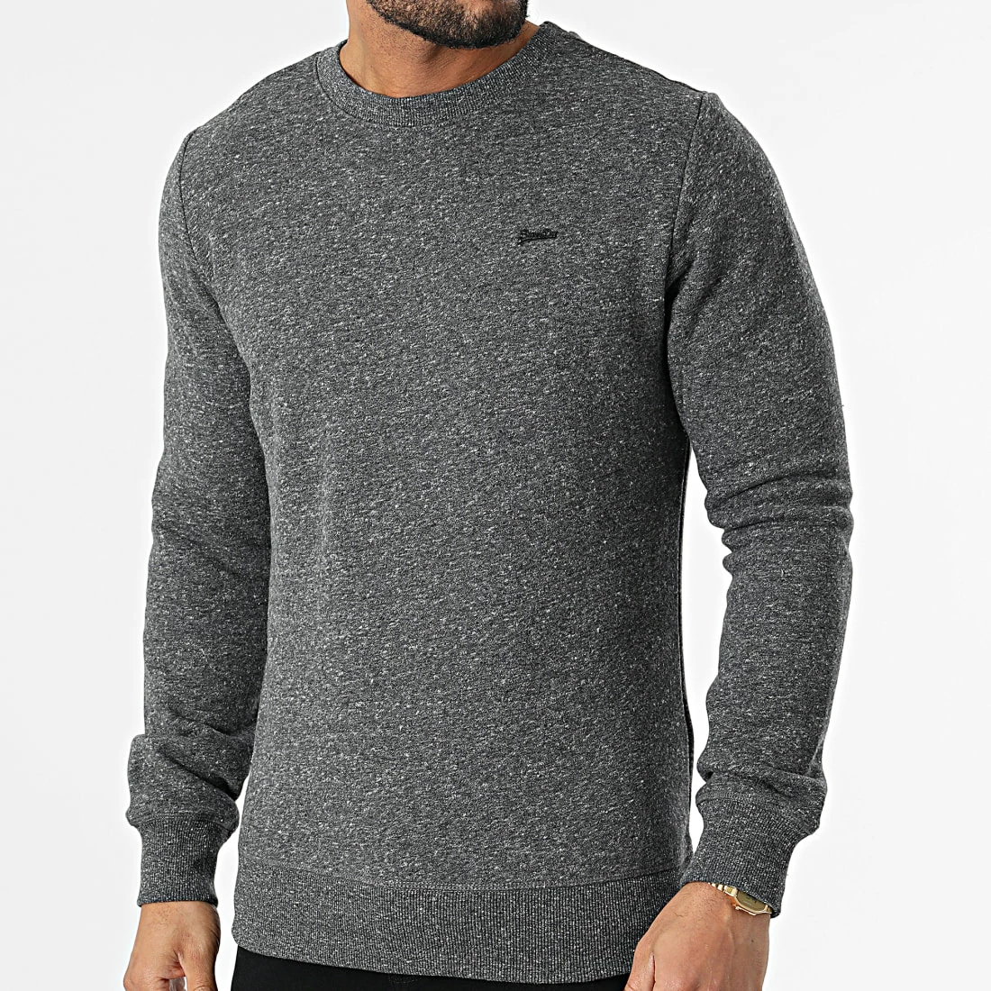 Meilleure vente 🛒 Sweat Crewneck Vintage Logo Embroidery M2011949A Gris Anthracite Chiné de Superdry ✨ 3 Meilleure vente 🛒 Sweat Crewneck Vintage Logo Embroidery M2011949A Gris Anthracite Chiné de Superdry ✨