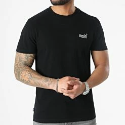 Nouveau ⌛ Tee 👕 Shirt Vintage Logo Embroidery M1011245A Noir de Superdry 😍