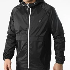 Bon marché ❤️ Coupe-Vent Capuche Code Essential Noir de Superdry 🤩 -Superdry Soldes superdry 308537 M5011318A FC2 20220311T151638 03