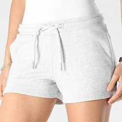 Le moins cher 🔥 Short Jogging Femme Vintage Logo Embrodery Gris Chiné de Superdry 🤩
